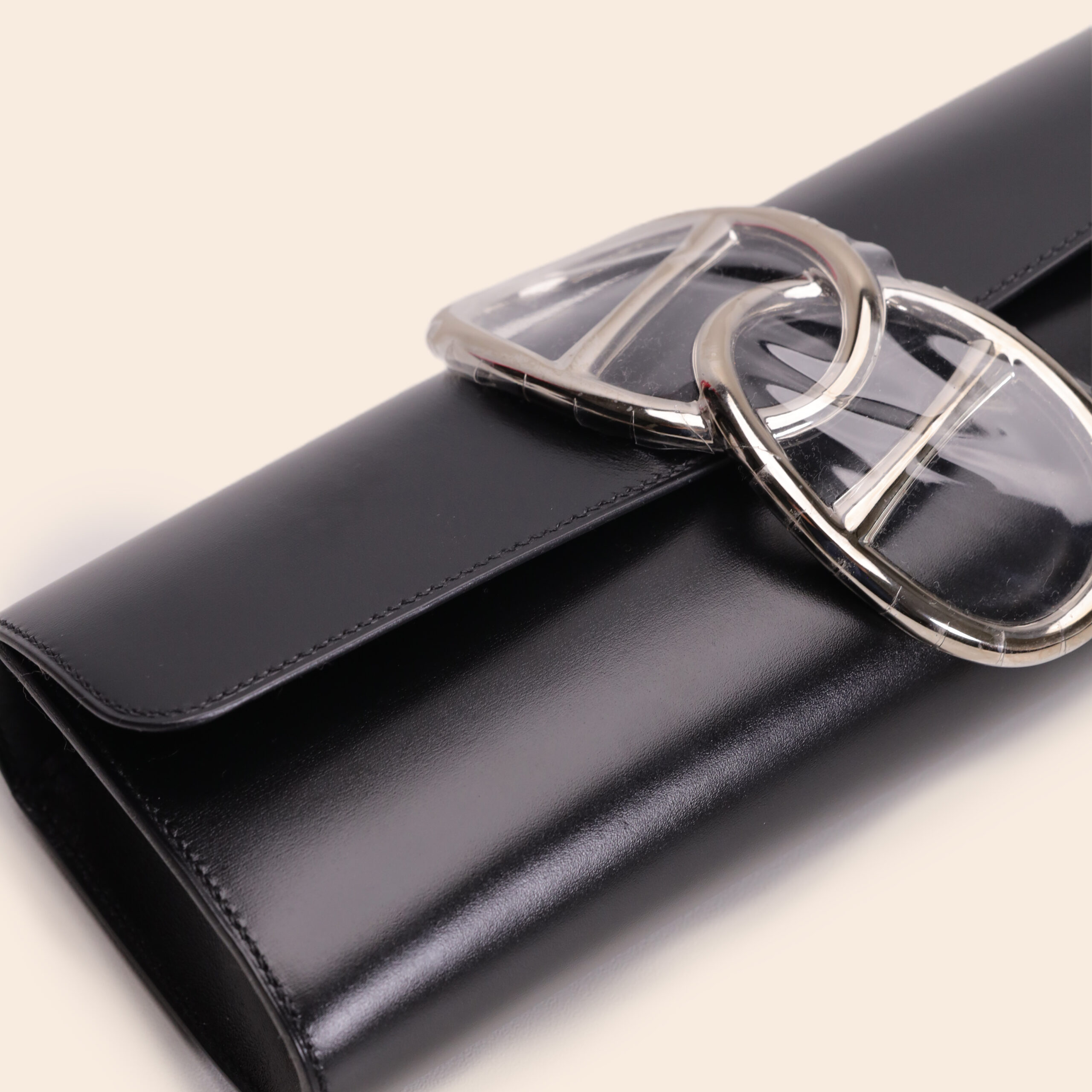 Egee Clutch Black Box Leather PHW Q - Image 4