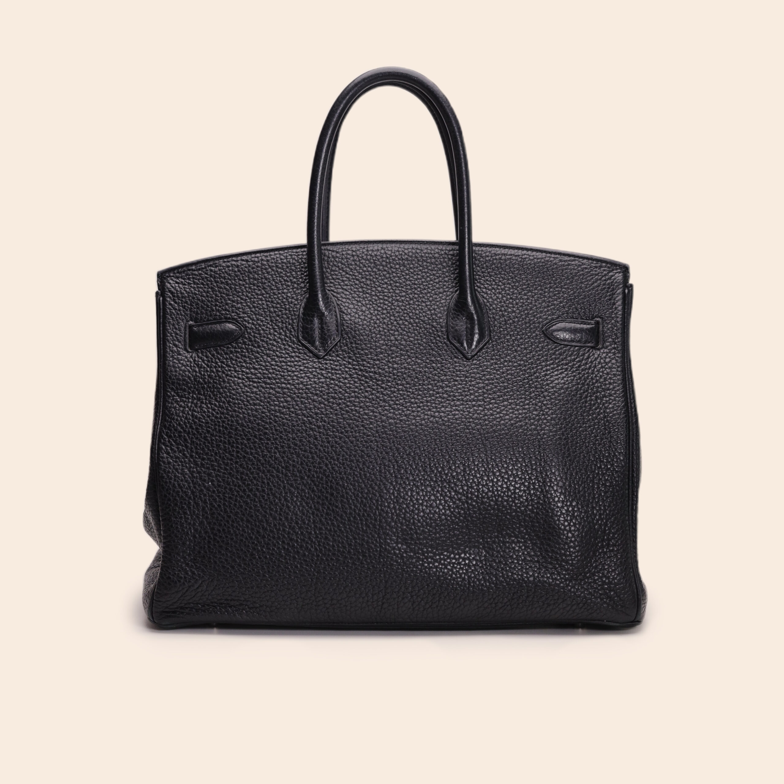 Birkin 35 Black Clemence PHW Qsquare - Image 3