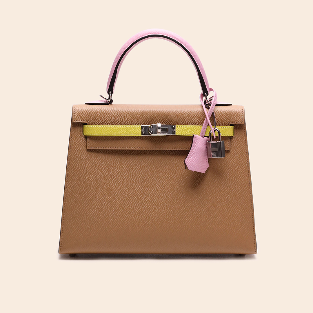 Kelly 25 Tricolor Chai / Mauve / Jaune Epsel PHW U