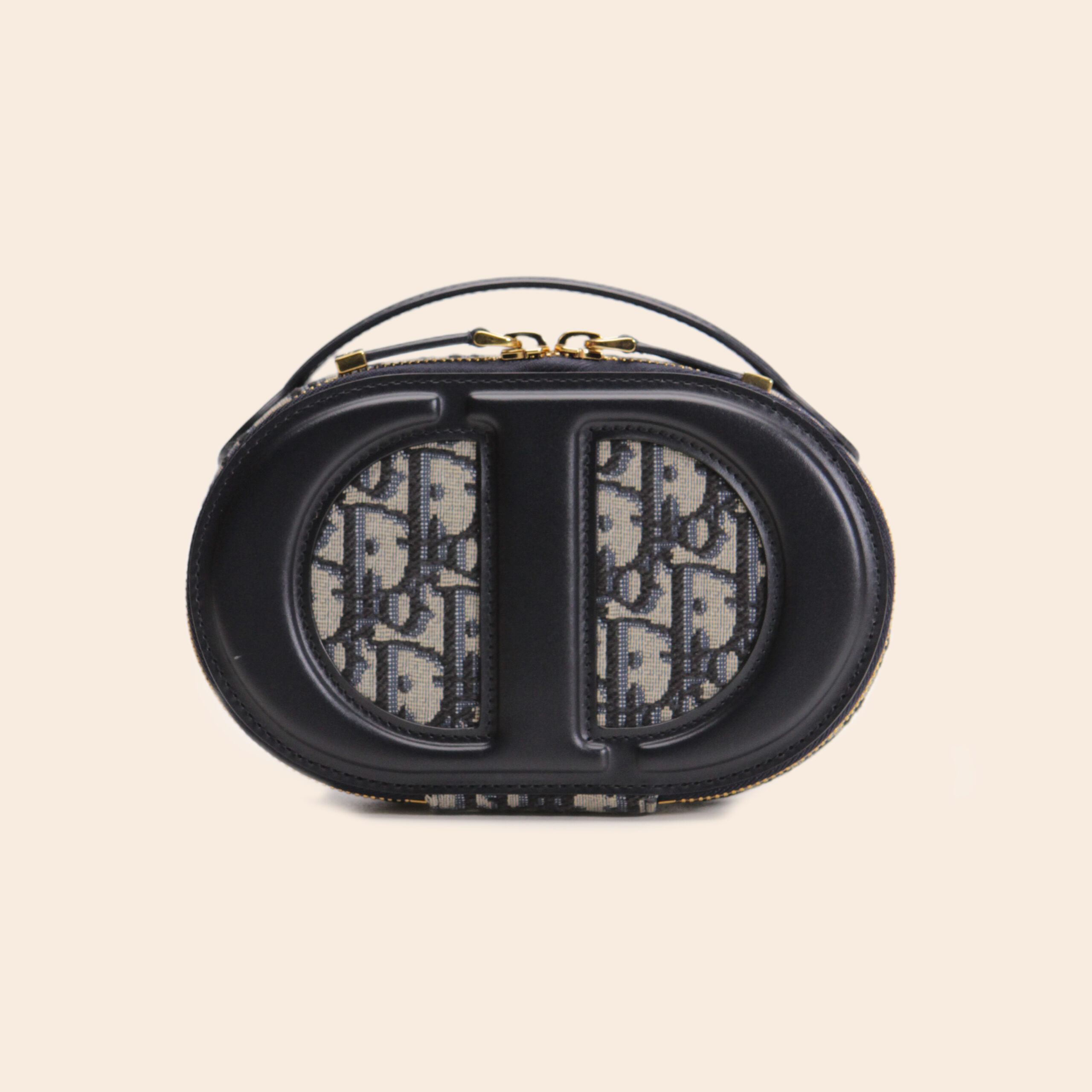 Dior Women CD Signature Oval Camera Bag Blue Navy Dior Oblique Jacquard - Image 3