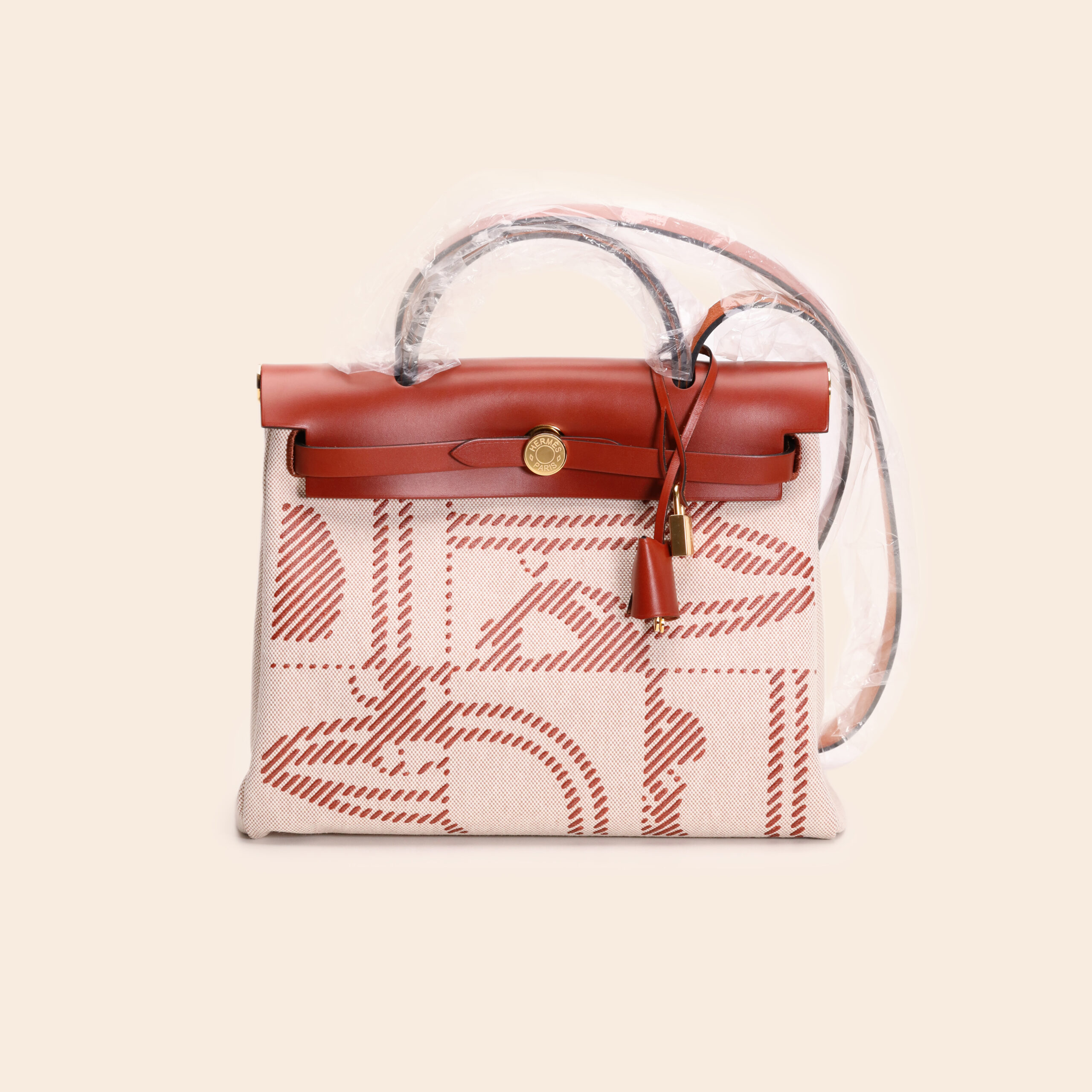 Her Bag 31 Cuivre Vache Hunter And Ecru Toile Brides GHW U