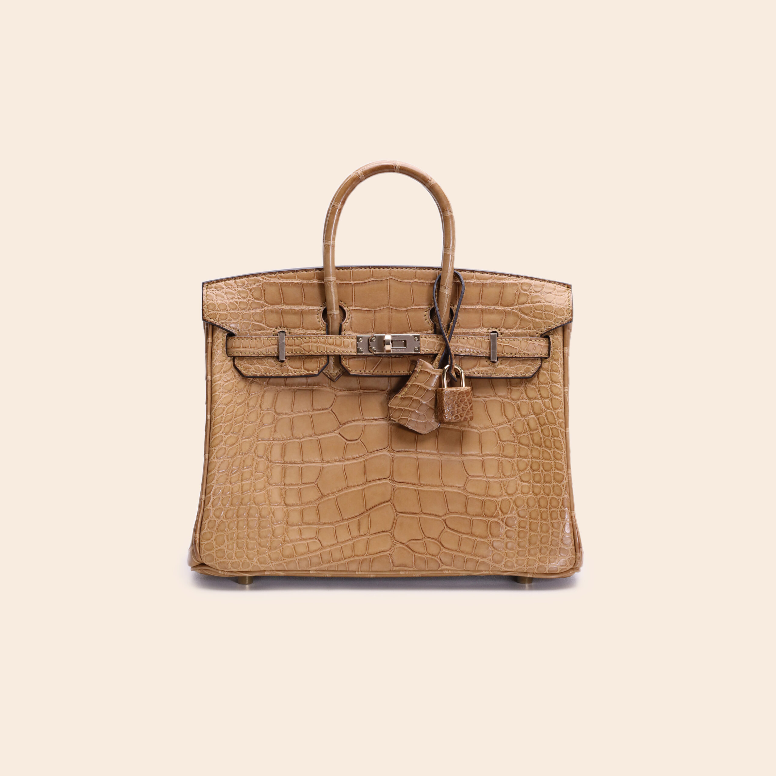 Birkin 25 HSS Kraft / Jaune Ambre Alli Matt PBHW Y