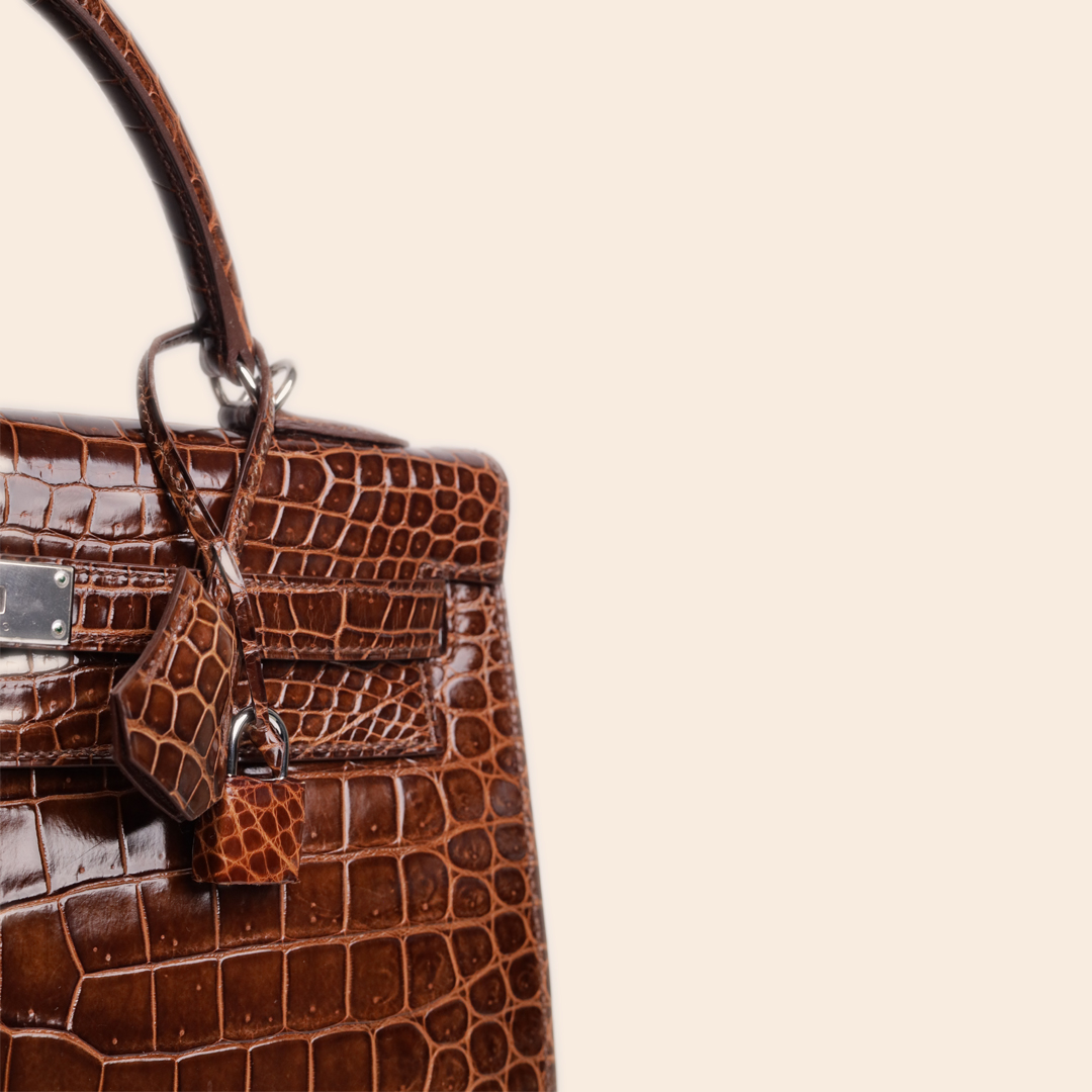 Kelly 32 Havane Porosus Shiny PHW OSquare - Image 6